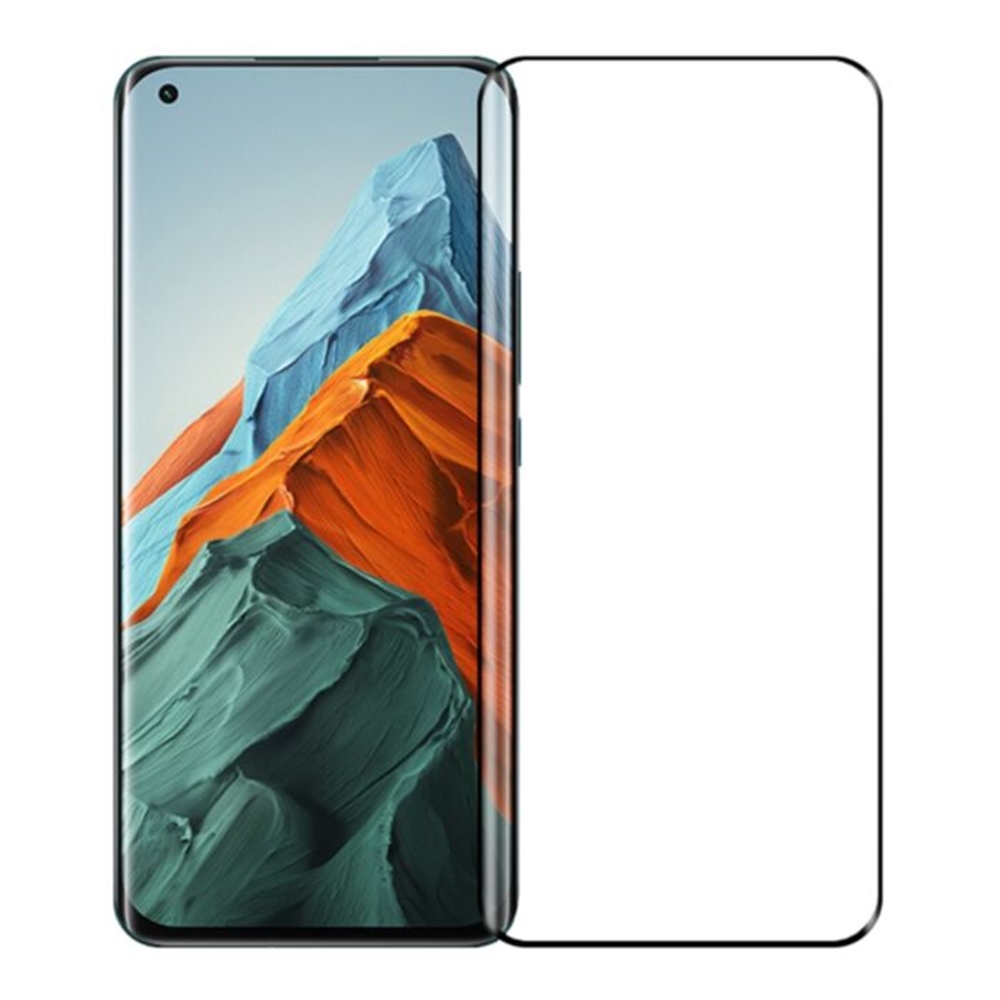 Xiaomi Mi 11 Pro Üvegfólia - Full glue, super kemény tokbarát fólia fekete kerettel (az íves részre is ráhajlik)