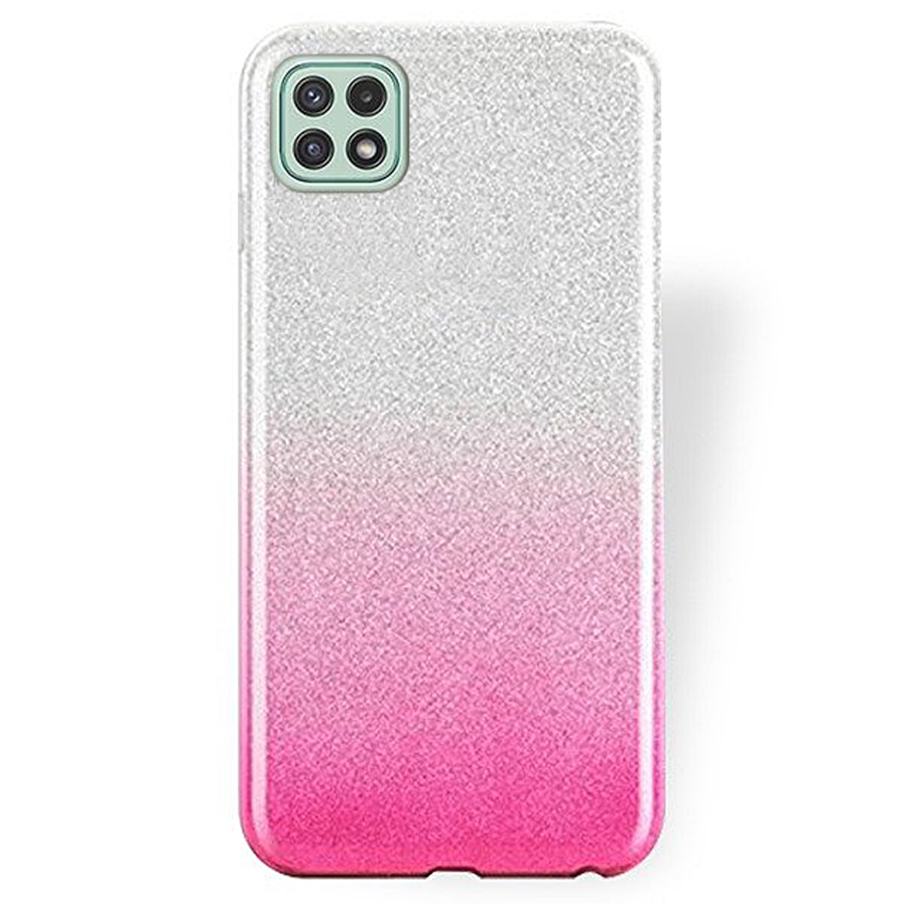 Samsung Galaxy A22 5G Telefontok - Ezüst / pink Shiny tok