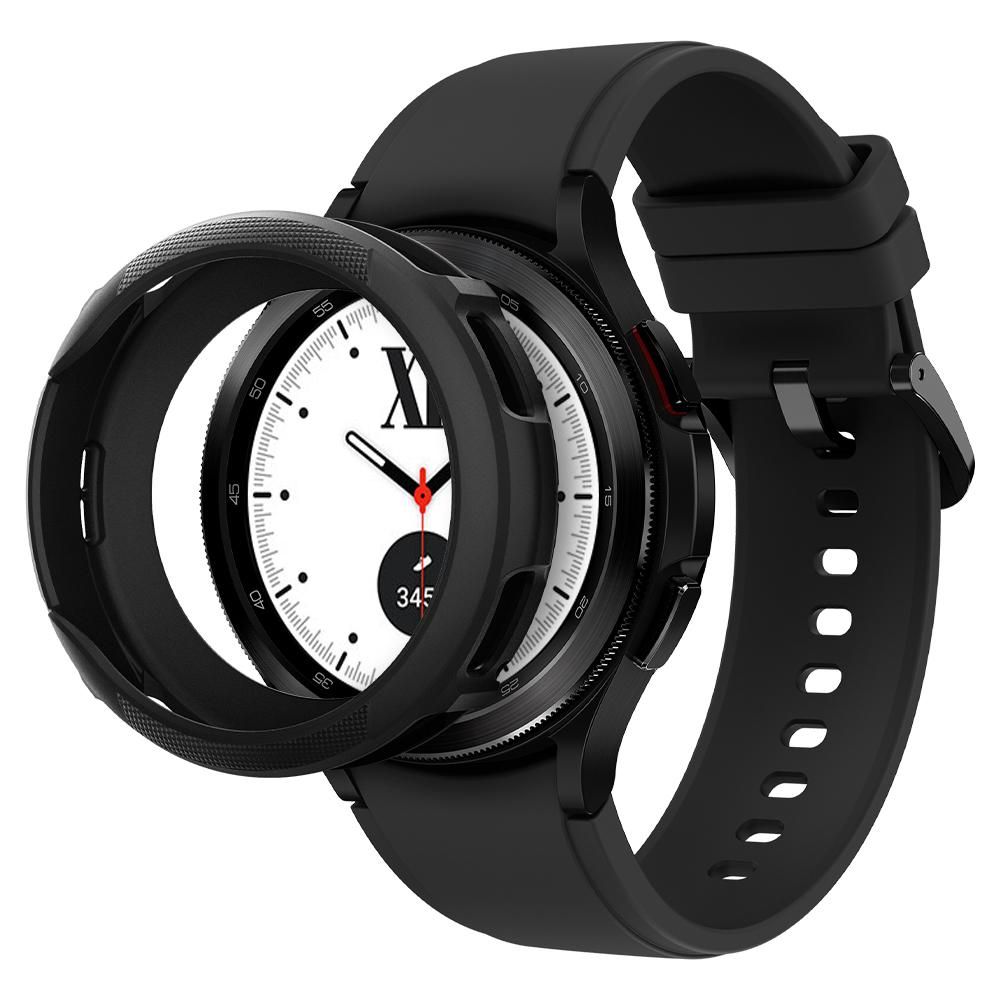 Samsung Galaxy Watch 4 Classic (42 mm) - SPIGEN LIQUID AIR fekete szilikon védőtok