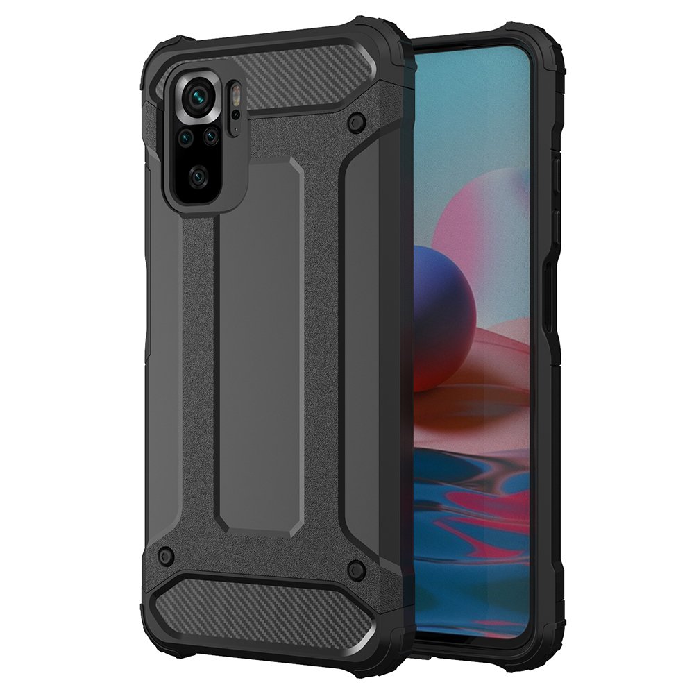 Xiaomi Redmi Note 10 Pro / Note 10 Pro Max Telefontok - Forcell Defender II fekete ütésálló hátlap tok
