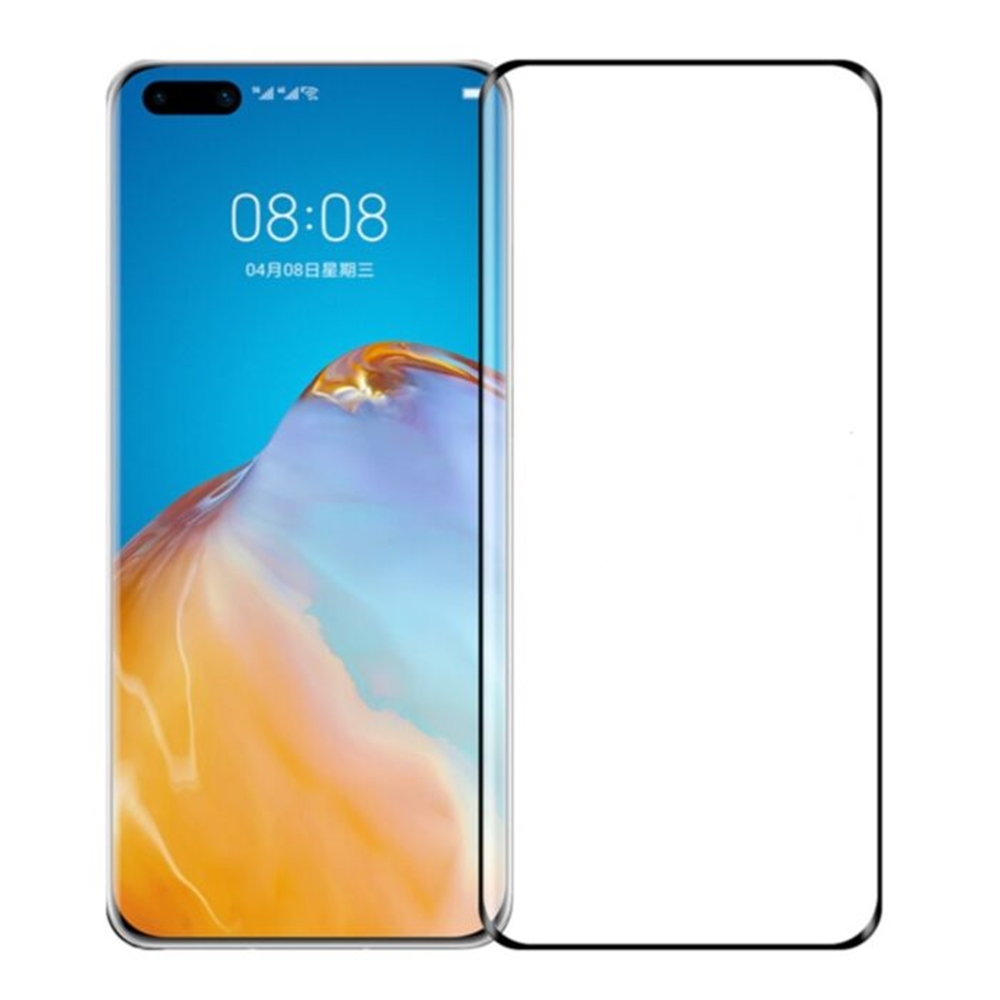 Huawei P40 Pro Üvegfólia - Full glue, super kemény tokbarát fólia fekete kerettel