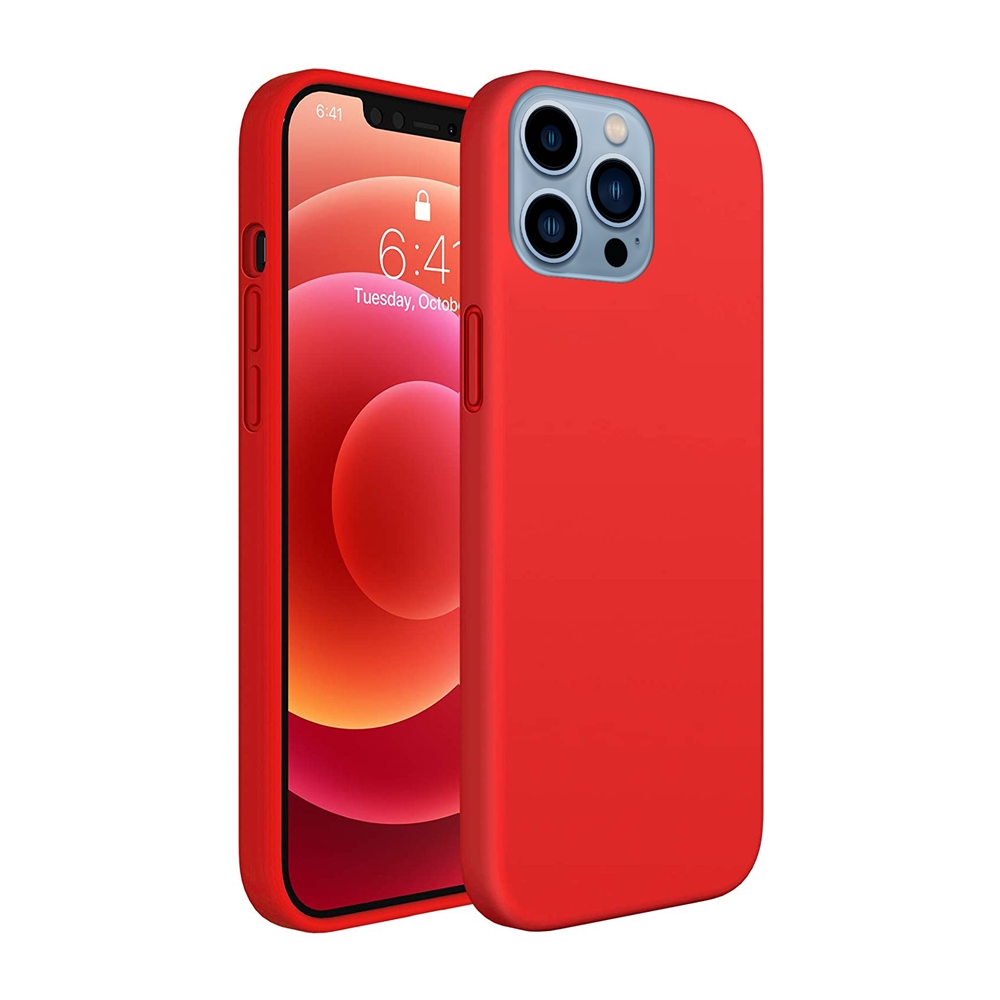iPhone 13 Pro Telefontok - piros pastel szilikon tok