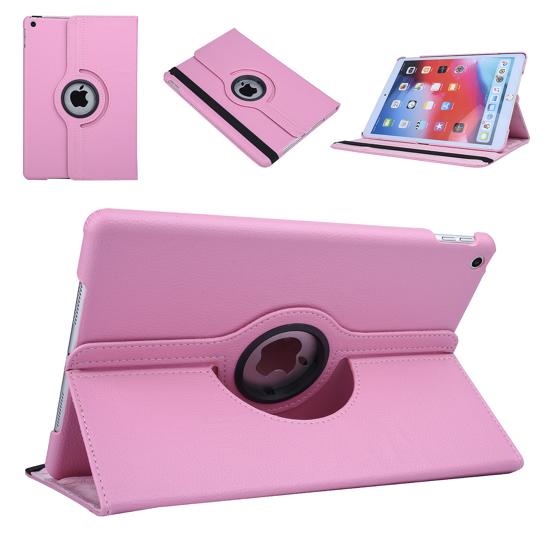 iPad 2021 10.2 (iPad 9) Tablettok - pink fordítható műbőr tablet tok