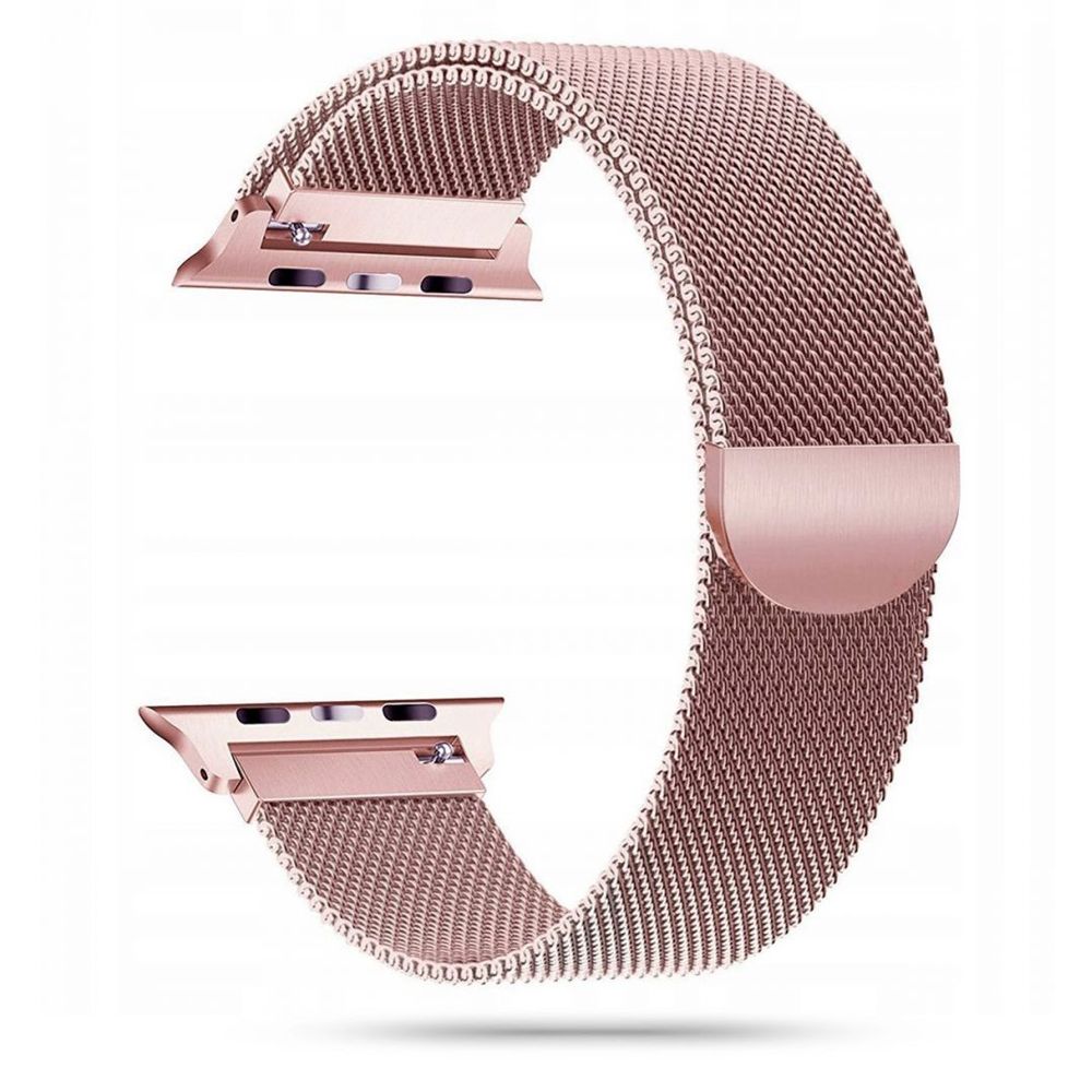 Okosóra szíj - Apple Watch 2 / 3 / 4 / 5 / 6 / 7 / 8 / 9 / Ultra / SE (42/44/45/49 mm) - mágneses rose gold fémszíj