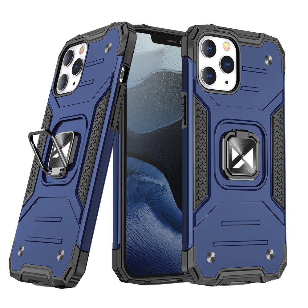 iPhone 13 Pro Max Telefontok - Ring Armor ütésálló kék tok kitámasztóval