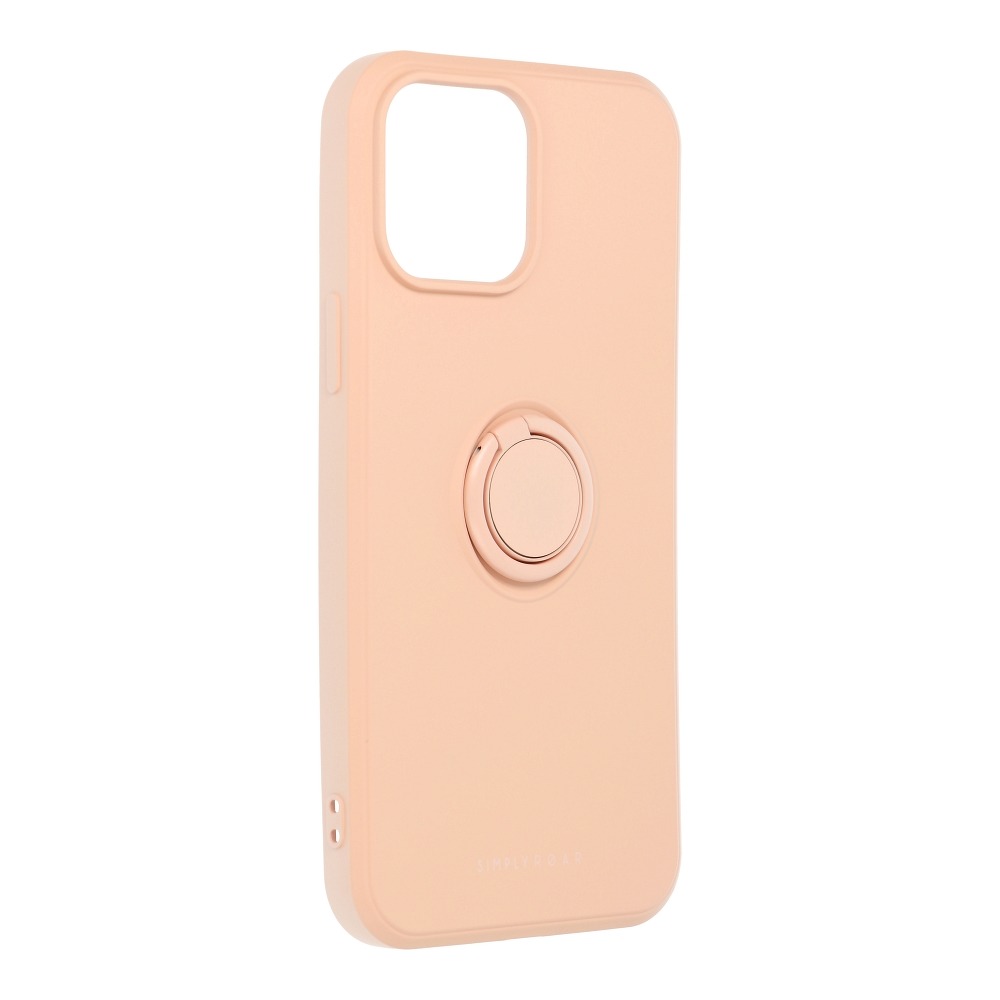 iPhone 13 Pro Max Telefontok - Roar Amber pink szilikon tok, kitámasztó ujjgyűrűvel