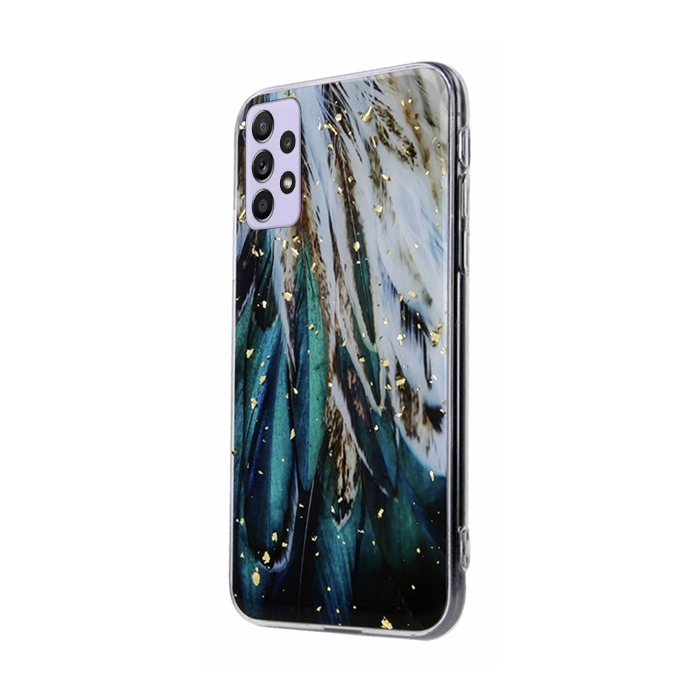 Samsung Galaxy A52 / A52 5G / A52s 5G Telefontok - Gold Glam tollak - mintás műanyag hátlap tok, szilikon kerettel