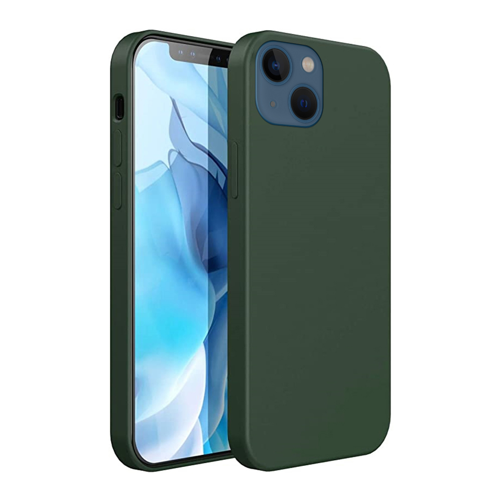 iPhone 13 Telefontok - sötétzöld szilikon tok