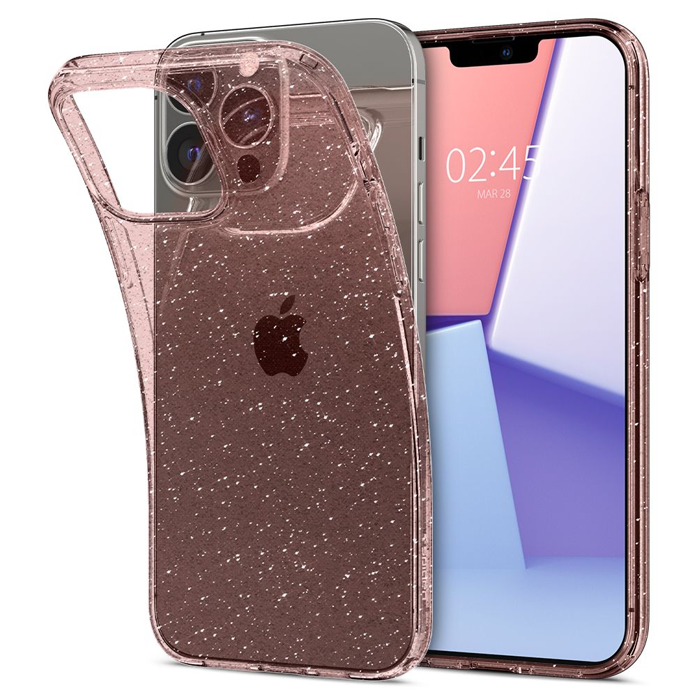 iPhone 13 Pro Max Telefontok - SPIGEN LIQUID CRYSTAL pink szilikon hátlap tok