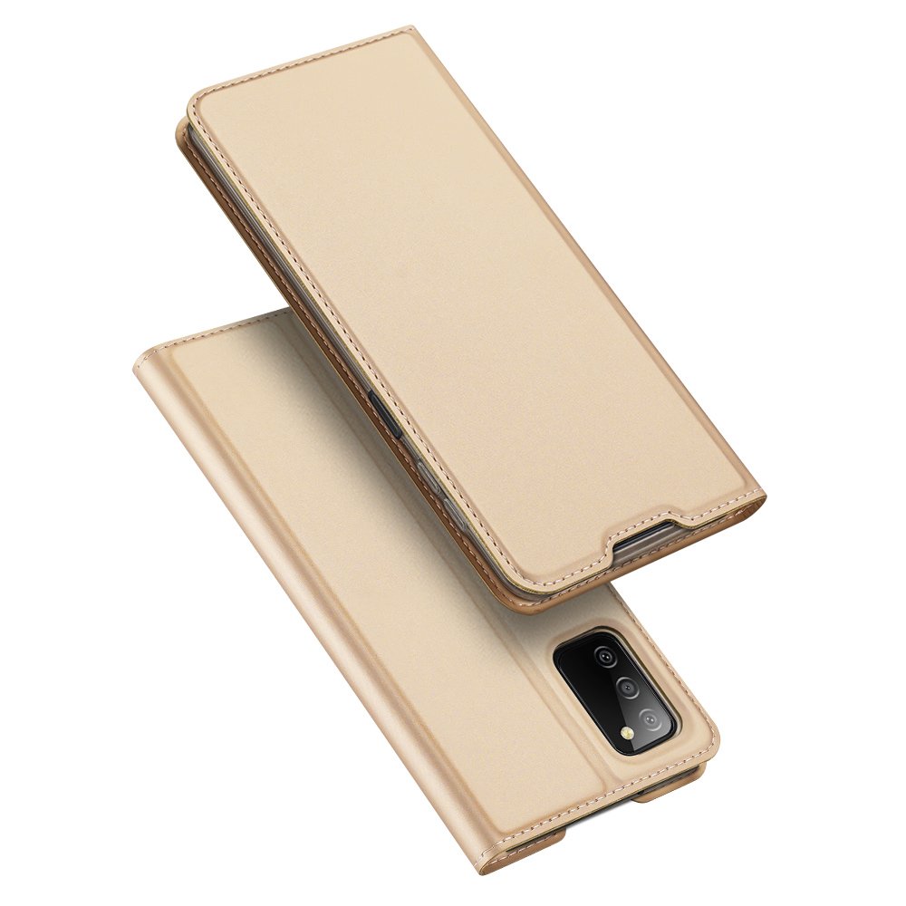 Samsung Galaxy A03s Telefontok - Dux Ducis arany flipcover tok