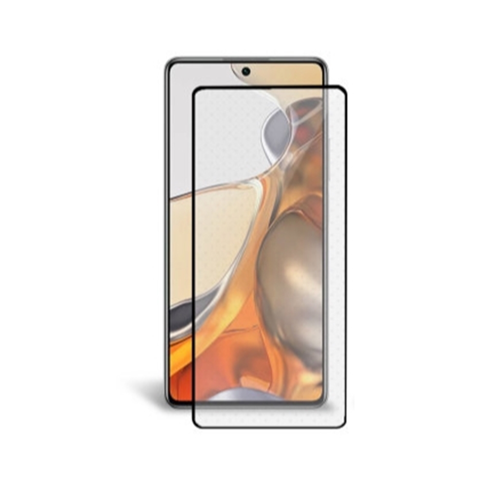 Xiaomi 11T 5G / 11T Pro Üvegfólia - 5D full glue, kemény tokbarát fólia fekete kerettel