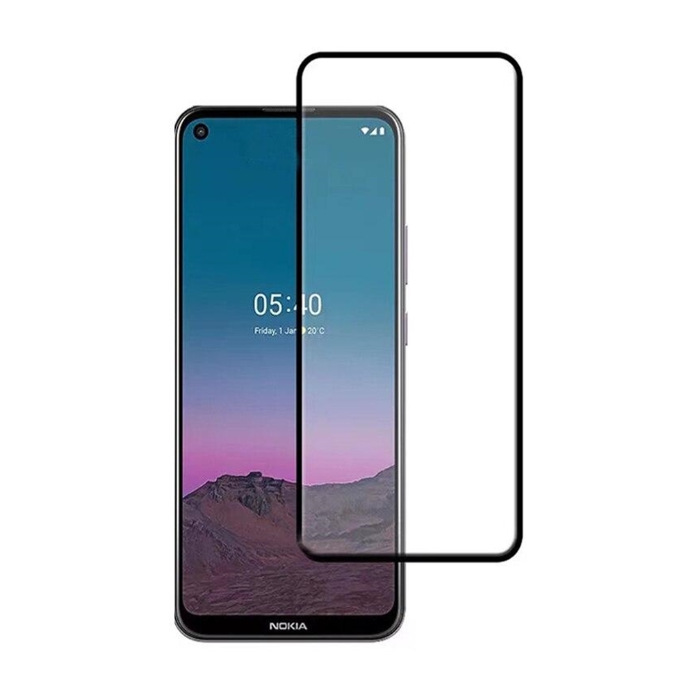 Nokia 5.4 Üvegfólia - Full glue, super kemény tokbarát fólia fekete kerettel