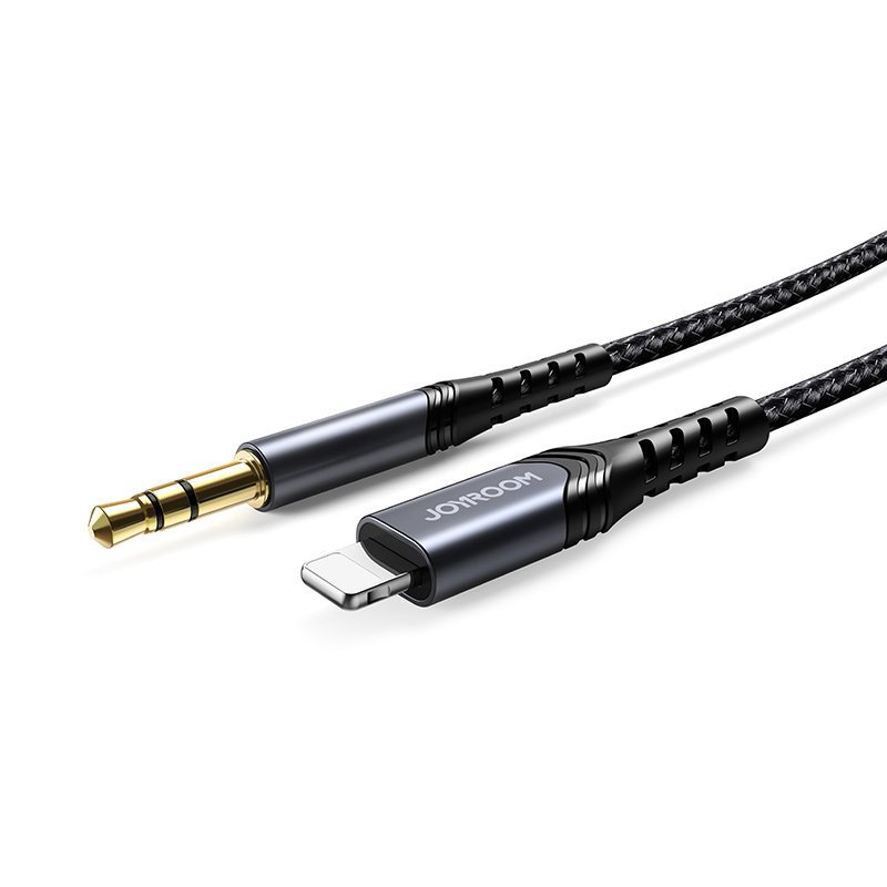 Joyroom stereo audio AUX kábel Lightning - Jack (3,5mm) adapter fekete, 1m