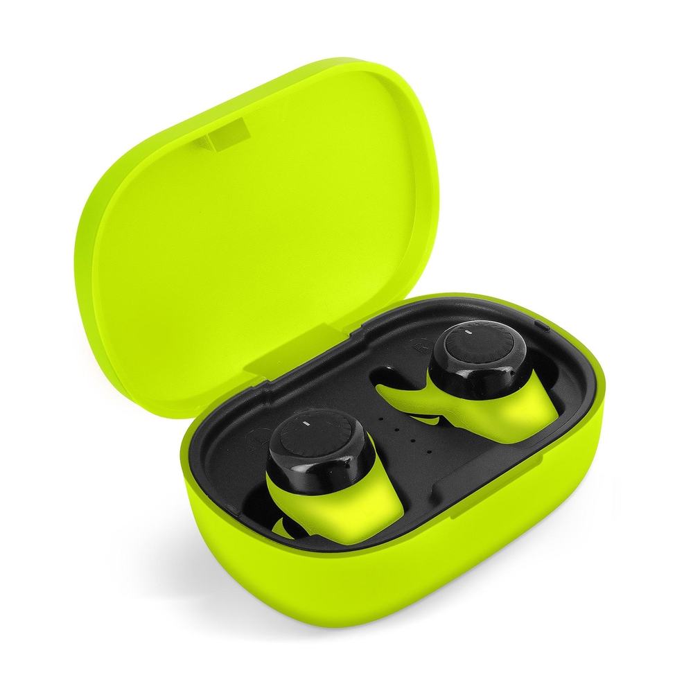 Forever 4Sport TWE-300 Headset - zöld vezeték nélküli stereo headset, töltőtokkal