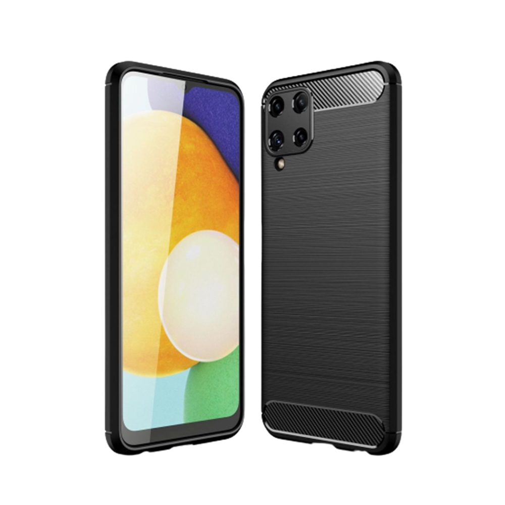 Samsung Galaxy M32 LTE / 4G Telefontok - Carbon Fiber fekete szilikon tok