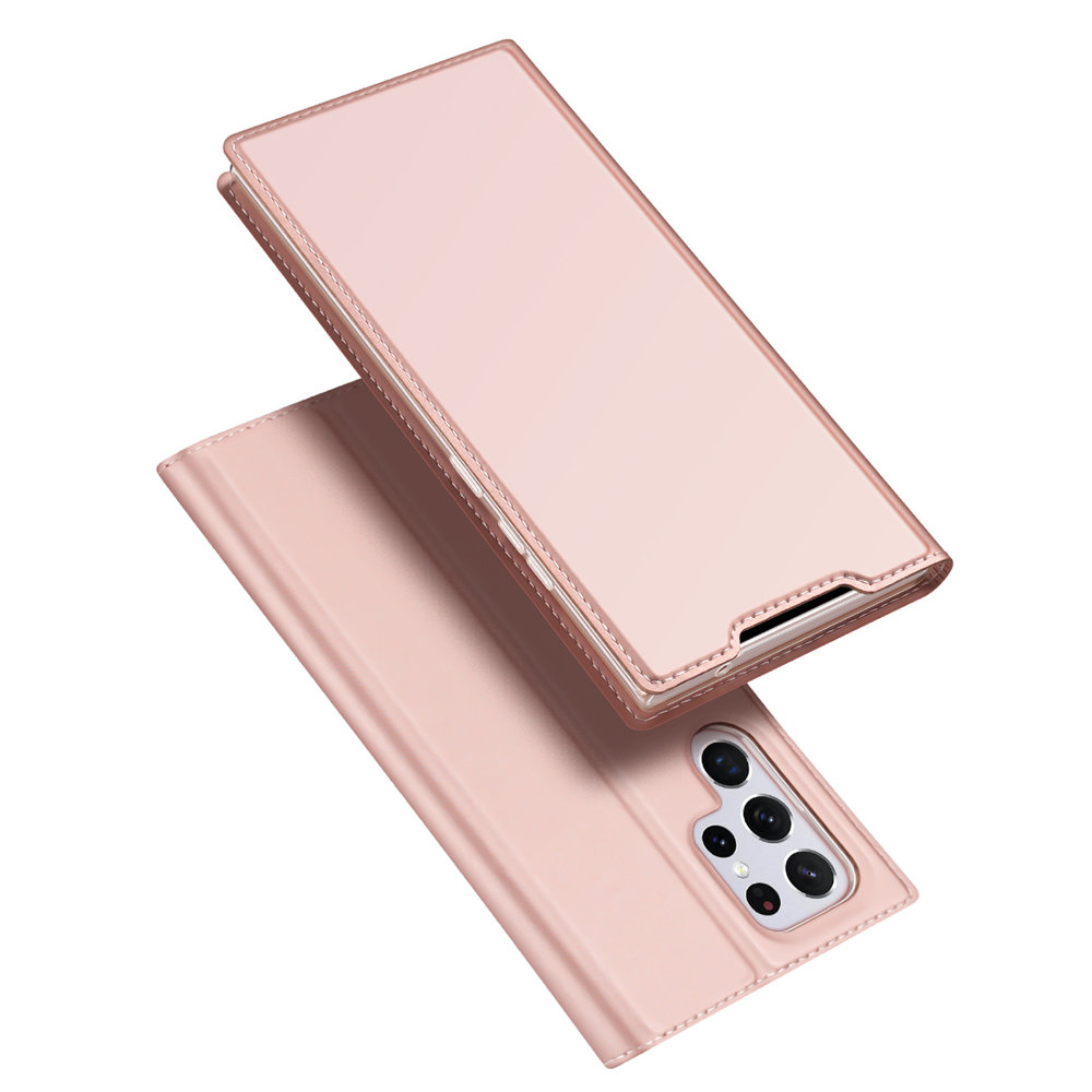Samsung Galaxy S22 Ultra Telefontok - Dux Ducis rose gold flipcover tok