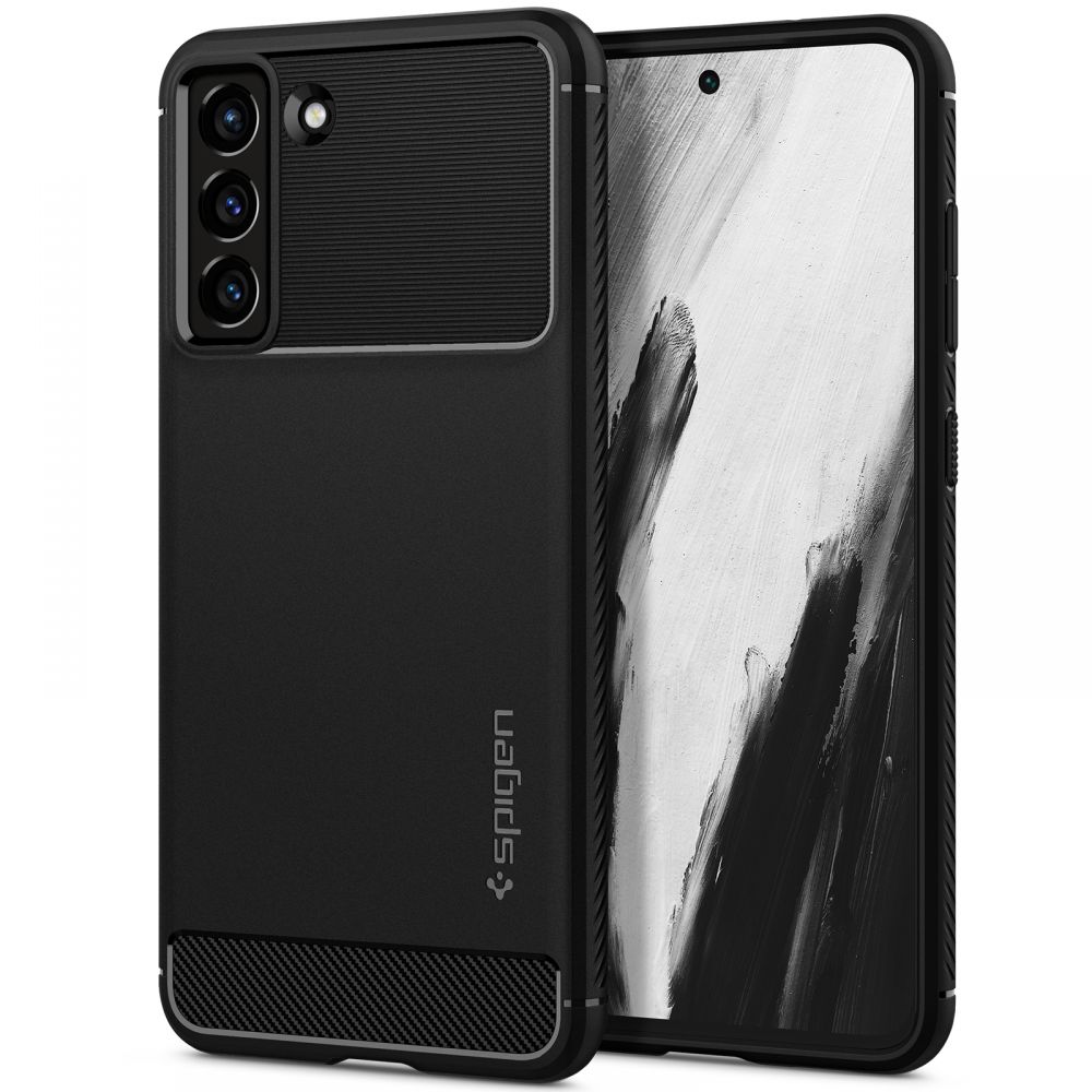 Samsung Galaxy S21 FE Telefontok - SPIGEN RUGGED ARMOR matt fekete tok