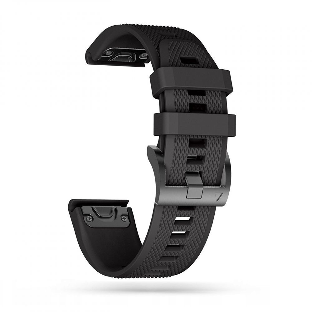 Okosóra szilikon szíj - GARMIN FENIX 5 / 6 / 6 Pro / 7 - TECH-PROTECT Smooth fekete szilikon szíj
