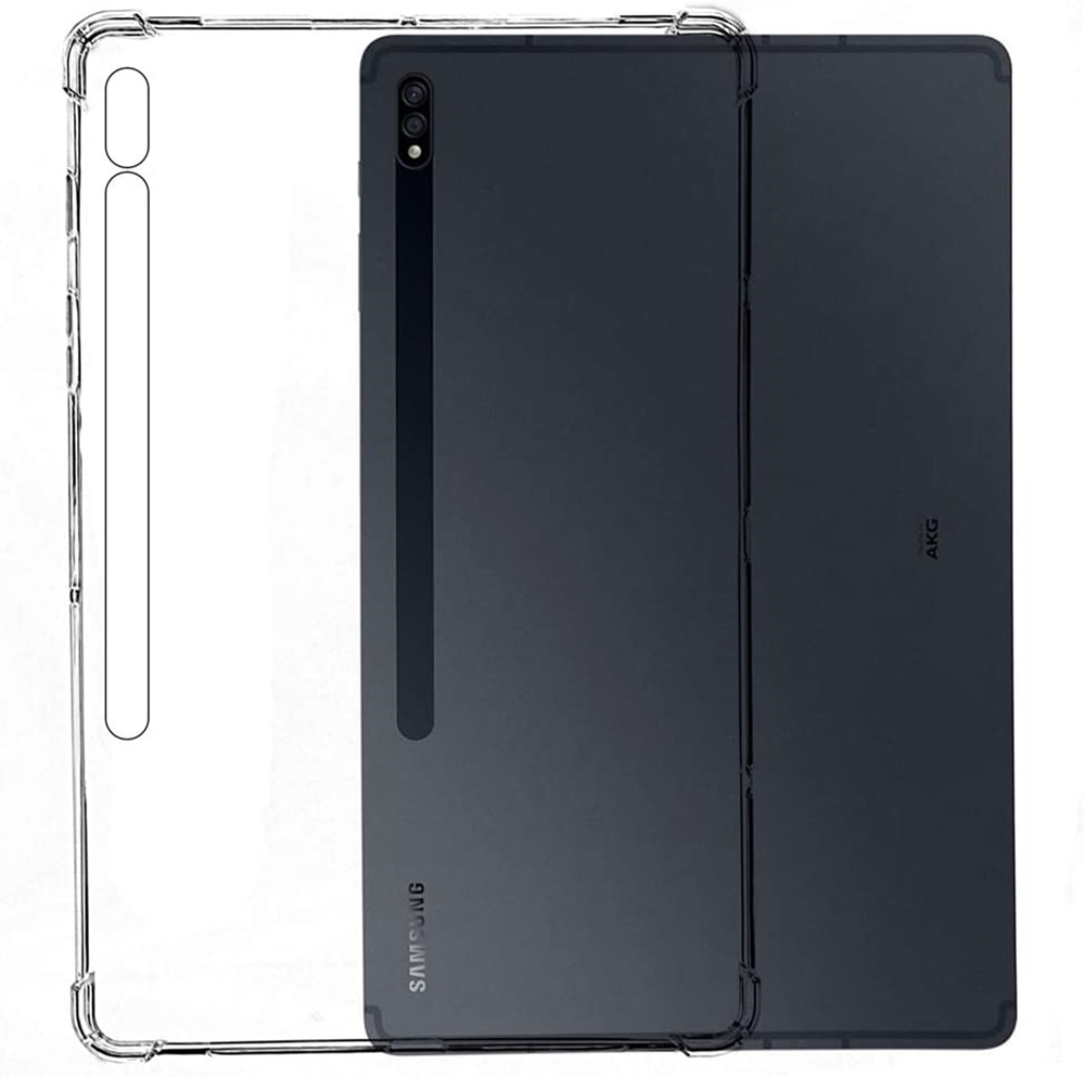 Tablettok Samsung Galaxy Tab S8 11,0 (SM-X700, SM-X706) - átlátszó, sarokerősített szilikon tablet tok