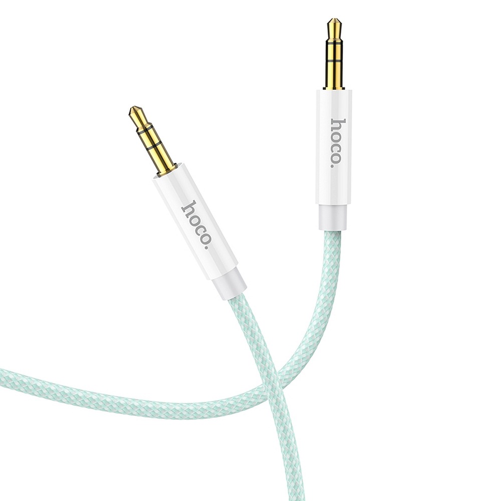 HOCO UPA19 kábel - zöld 3.5mm jack-jack audio AUX szövet kábel, 2m