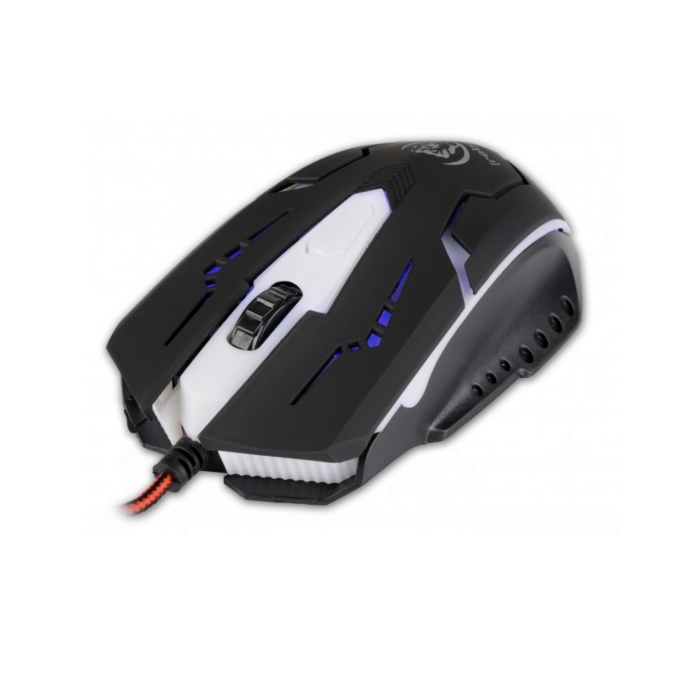 REBELTEC Cobra Egér - piros szövet vezetékes, optikai fekete Gamer egér, háttérvilágítással