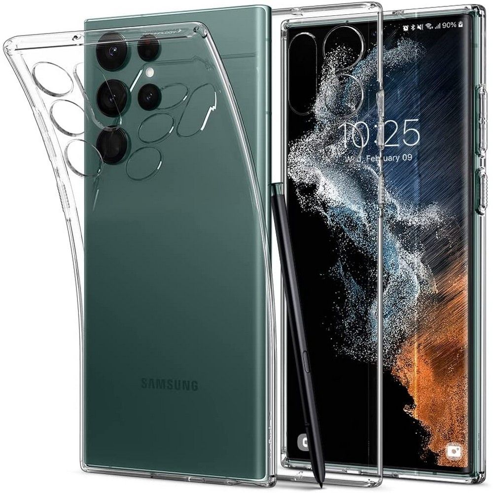 Samsung Galaxy S22 Ultra Telefontok - SPIGEN Liquid Crystal Clear hátlap tok