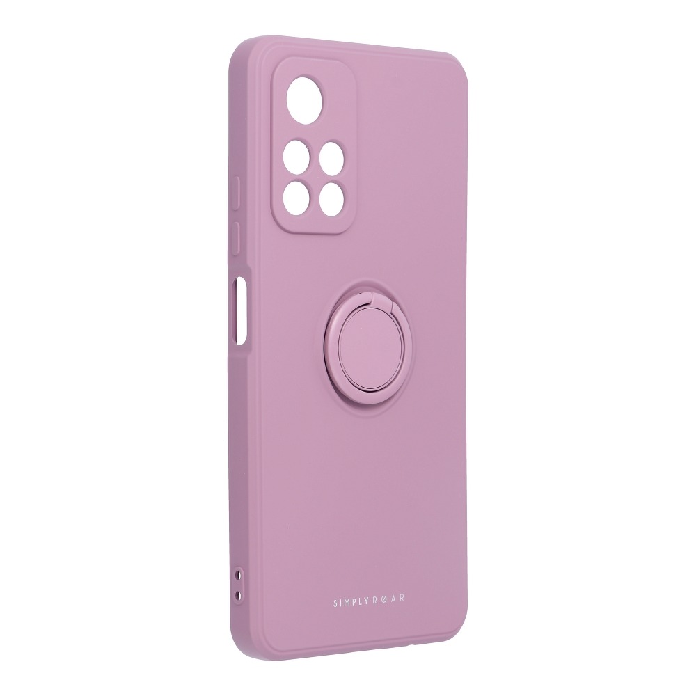 Xiaomi Redmi Note 11T 5G Telefontok - Roar Amber lila szilikon tok, kitámasztó ujjgyűrűvel