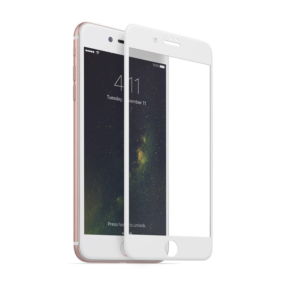 iPhone SE3 2022 Üvegfólia- 5D full glue, kemény tokbarát fólia fehér kerettel