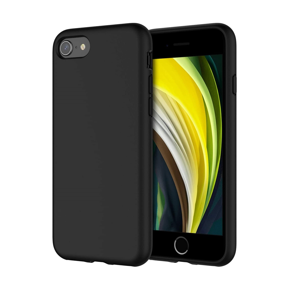 iPhone SE3 2022 Telefontok - matt fekete szilikon tok