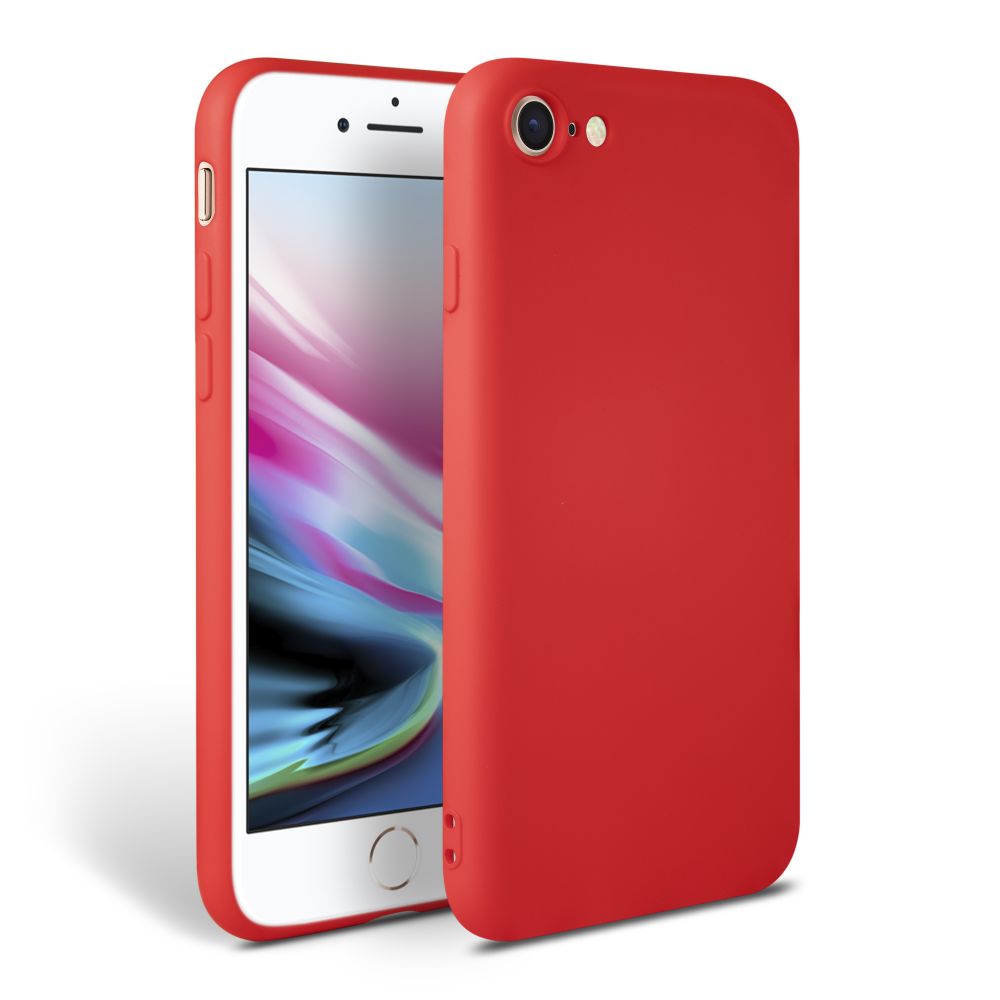iPhone SE3 2022 Telefontok - matt piros szilikon tok