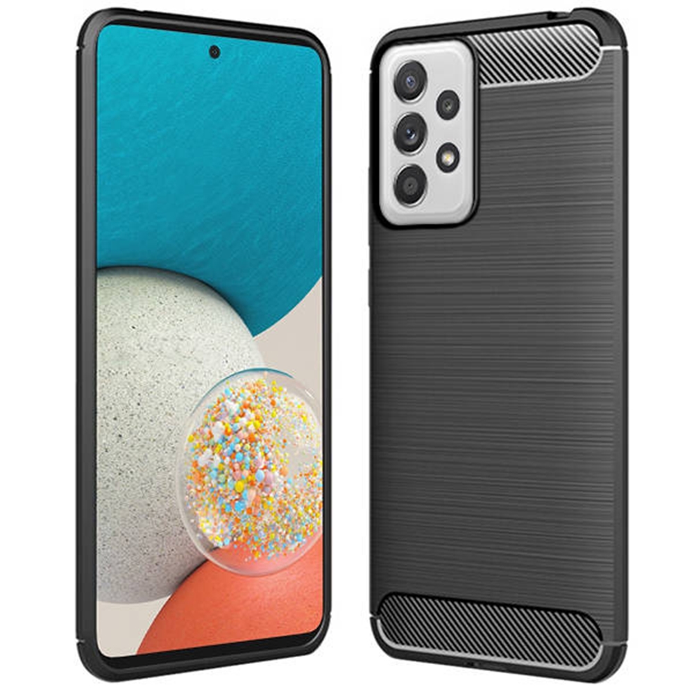 Samsung Galaxy A53 5G Telefontok - Forcell CARBON fekete szilikon tok