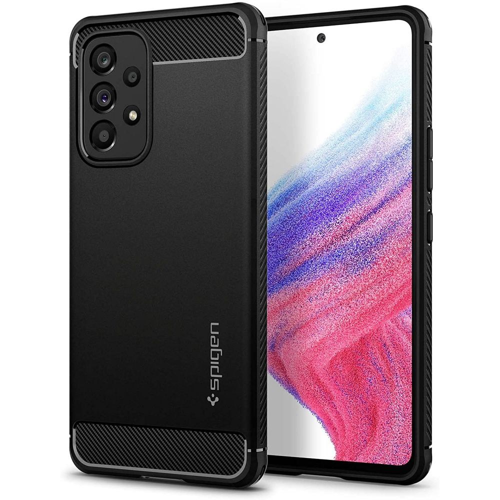Samsung Galaxy A53 5G Telefontok - SPIGEN Rugged Armor fekete tok