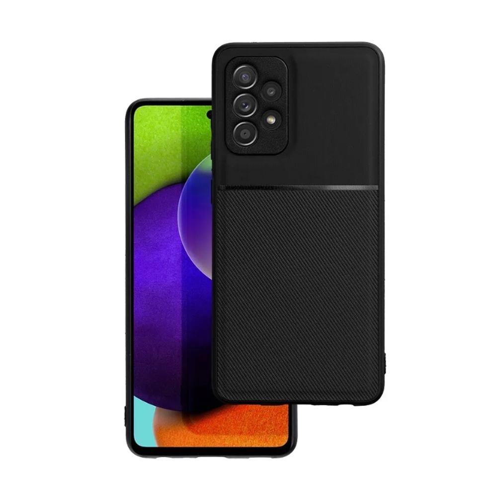 Samsung Galaxy A13 (A135F / A137F) Telefontok - Elegance fekete műanyag hátlap tok szilikon kerettel