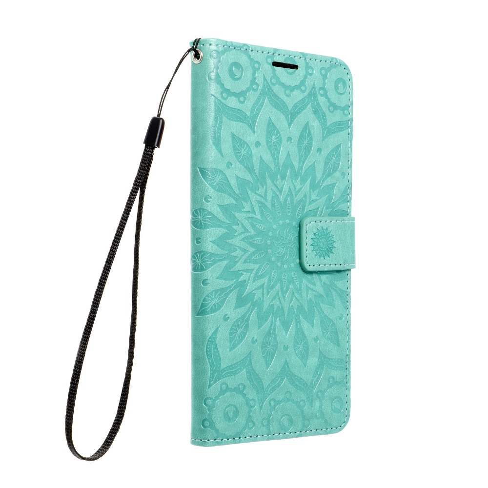 Xiaomi Redmi Note 11S Telefontok - MEZZO mandala mintás zöld mágneses szilikon keretes könyvtok