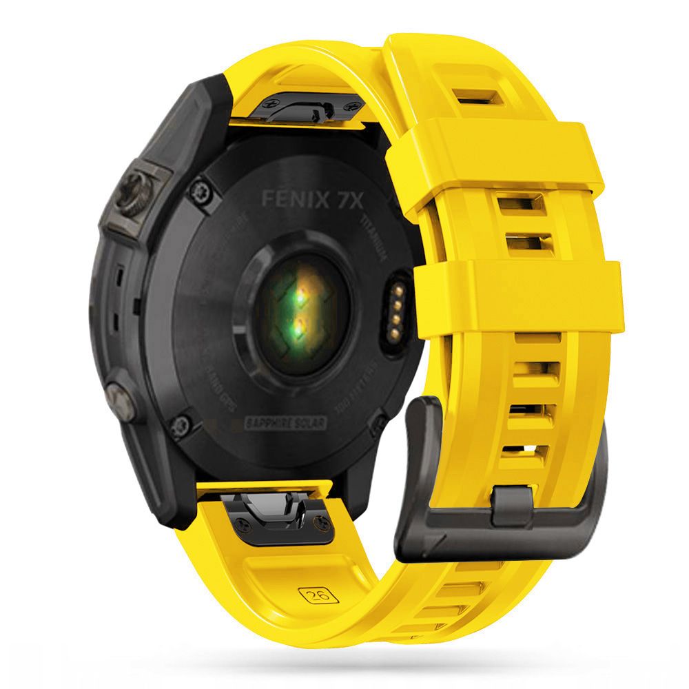 Okosóra szilikon szíj - GARMIN FENIX 5 / 6 / 6 PRO / 7 - TECH-PROTECT Iconband sárga szilikon szíj