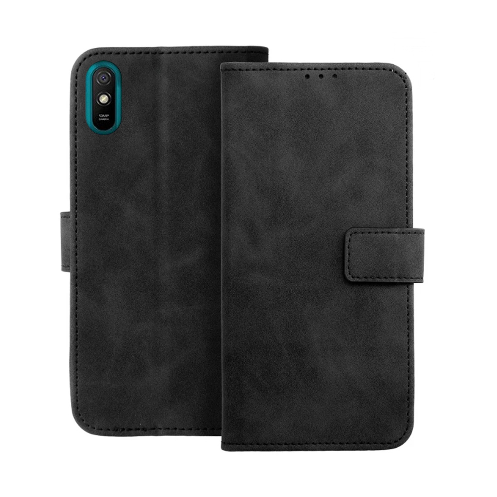 Xiaomi Redmi 9A / 9AT Telefontok - Forcell Tender fekete ráhajtófüles könyvtok