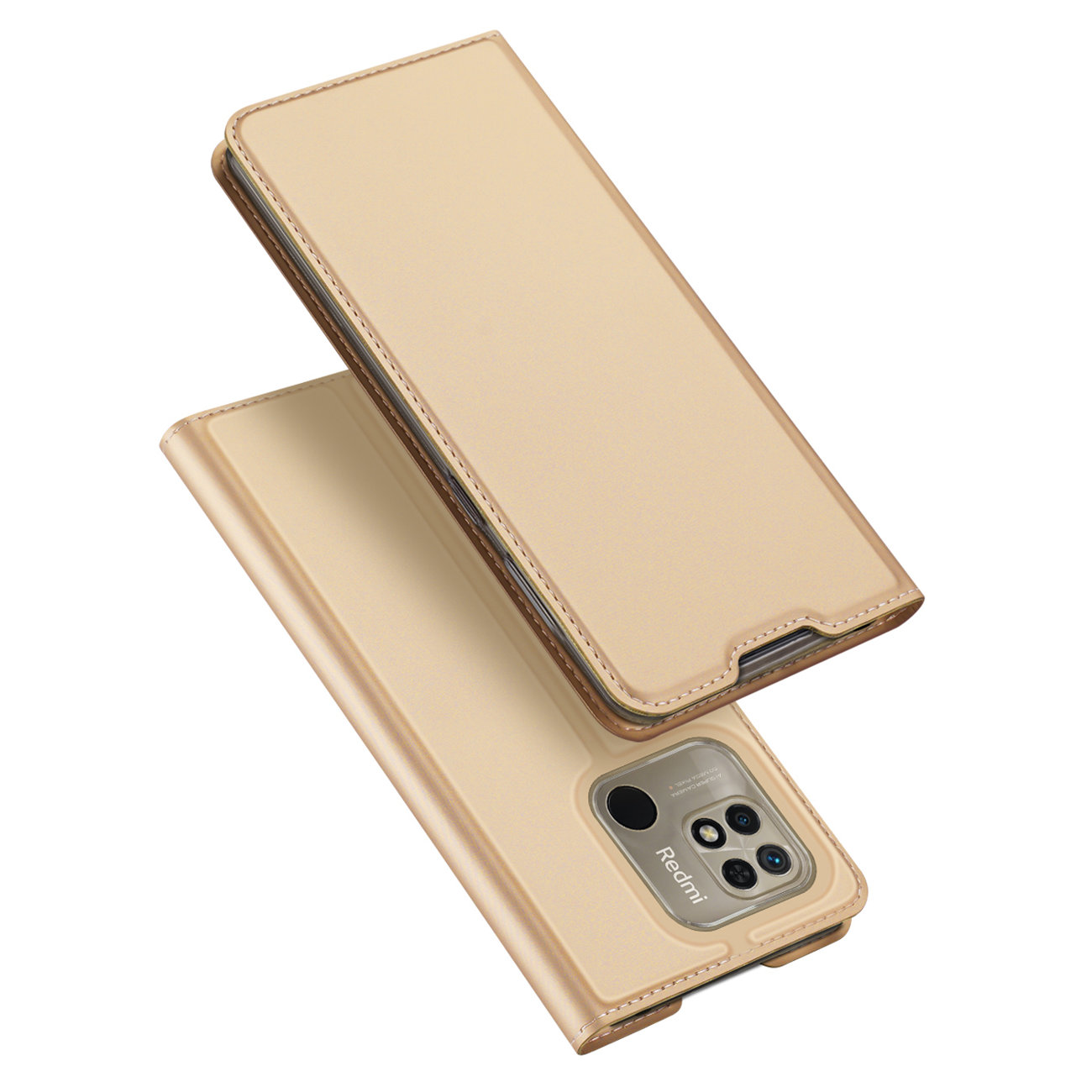 Xiaomi Redmi 10C Telefontok - Dux Ducis arany flipcover tok