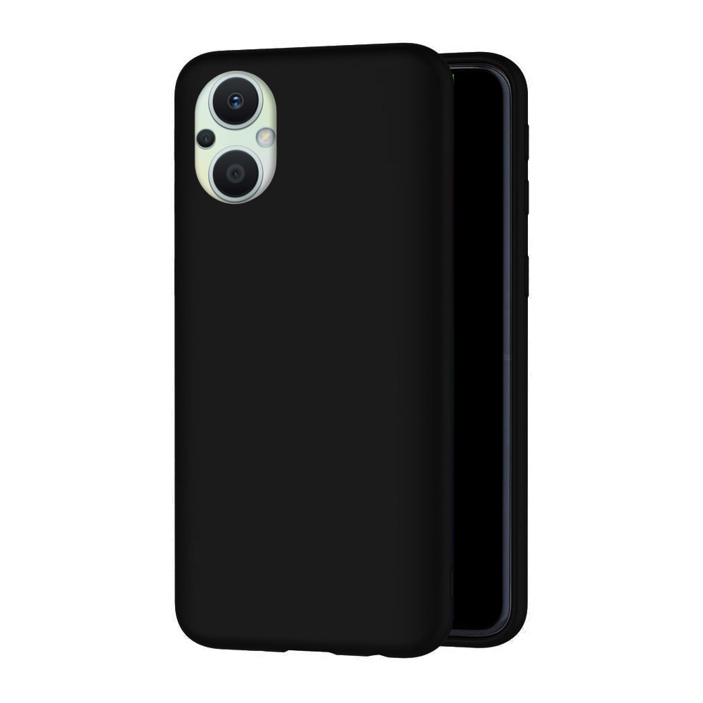 Oppo Reno7 Lite Telefontok - fekete szilikon hátlap tok