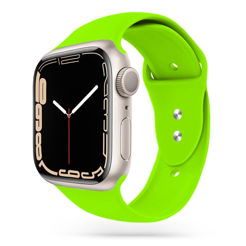 Okosóra szilikon szíj - Apple Watch Series 4/5/6/7/8/9/Ultra/SE (42 / 44 / 45 / 49 mm) - TECH-PROTECT ICONBAND Lime szilikon szíj