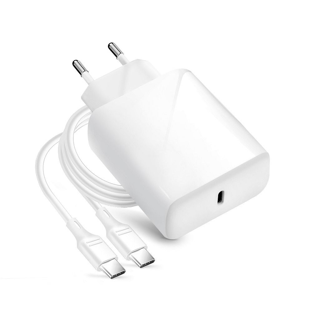 Forcell Töltő - fehér hálózati töltőfej + TYPE-C / TYPE-C kábel, 3A, 25W