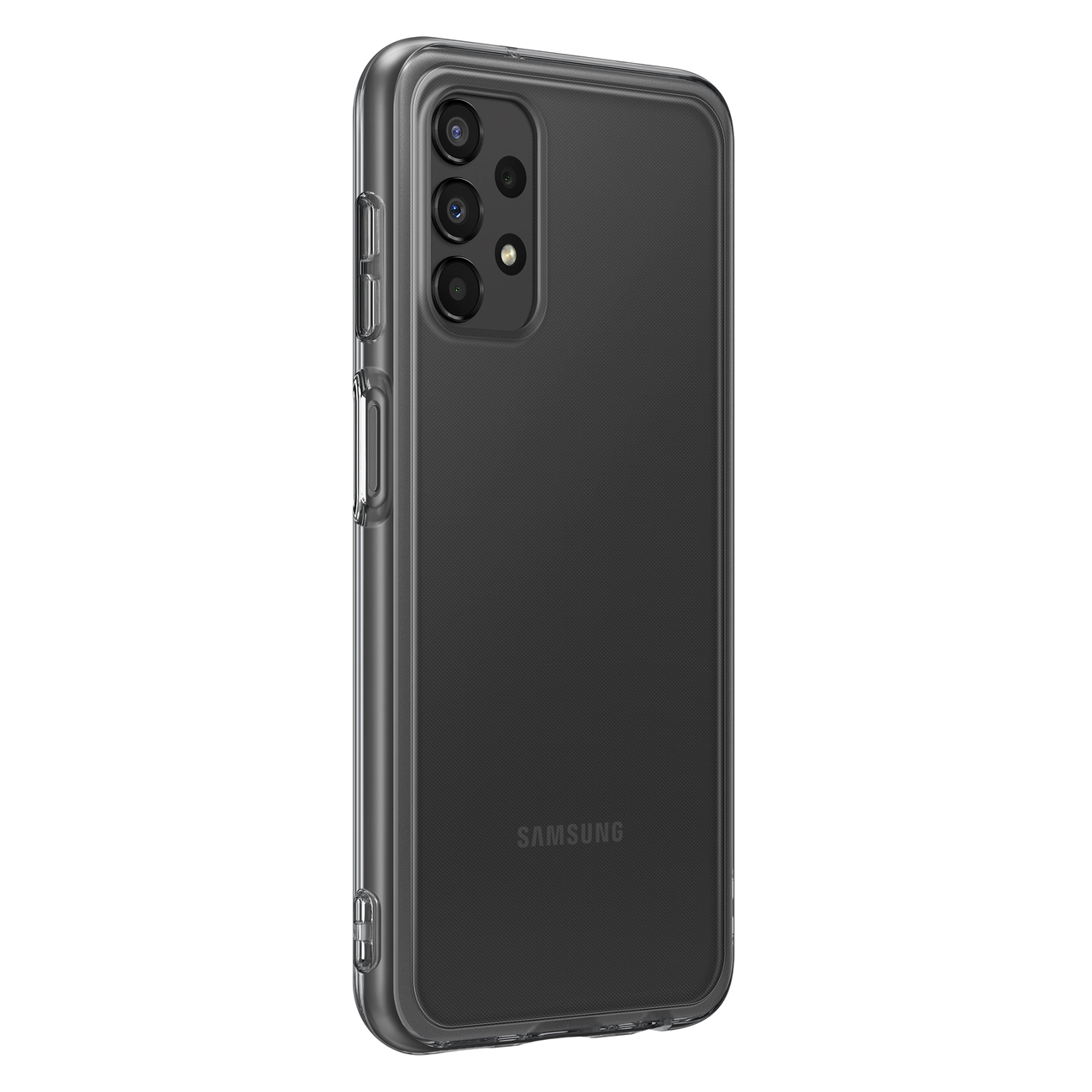 Samsung Galaxy A13 (A135F / A137F) Telefontok - Eredeti SAMSUNG áttetsző fekete szilikon tok