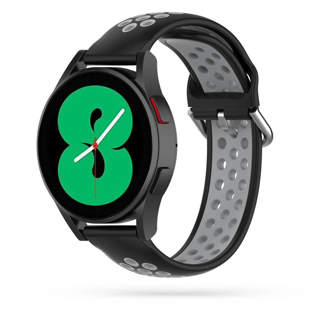 Okosóra szilikon szíj - Samsung Galaxy Watch 5 / 5 Pro (40 / 44 / 45 mm) - fekete-szürke szilikon szíj