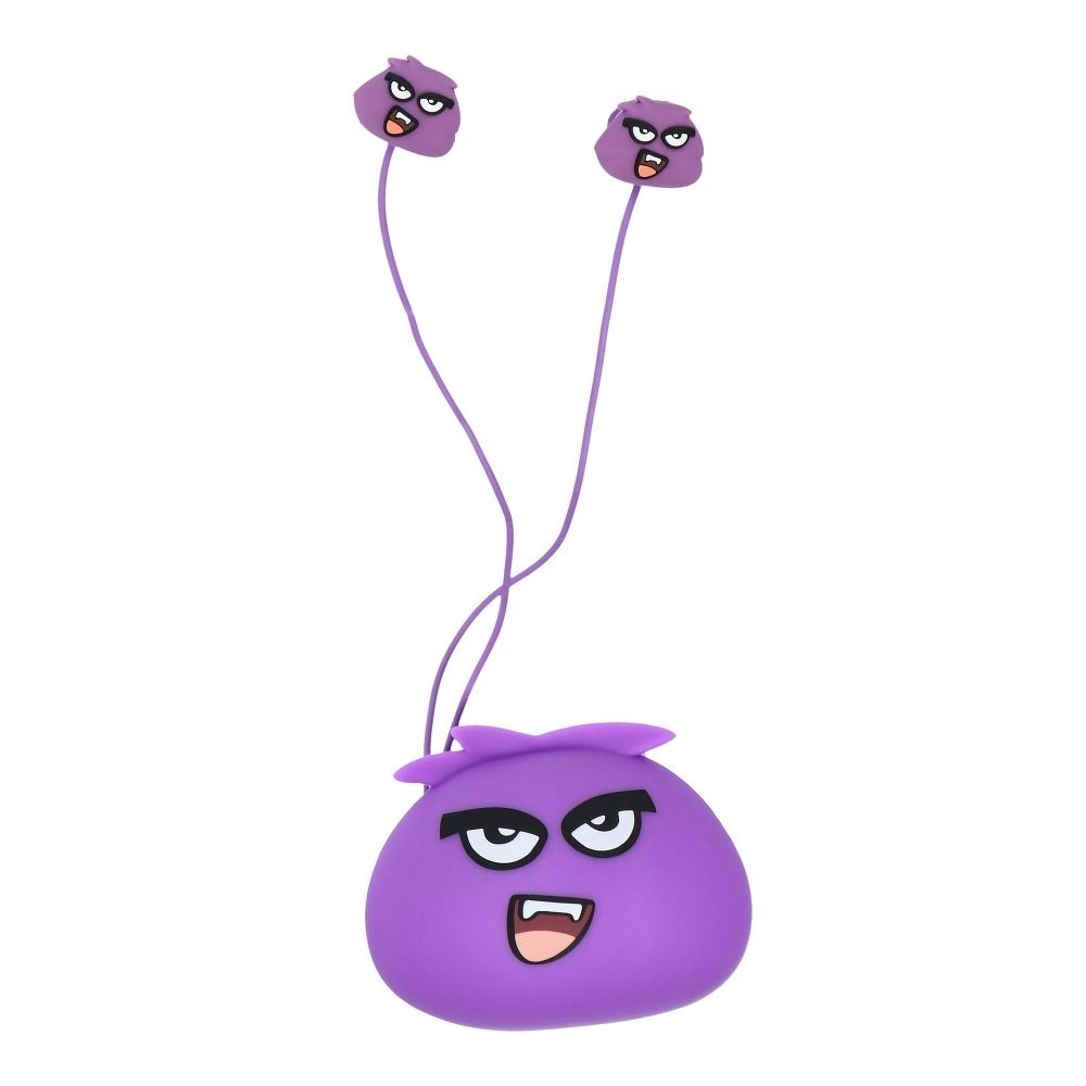 Jillie Monster Headset - lila audio jack csatlakozós stereo headset, mikrofonnal + szilikon tartóval