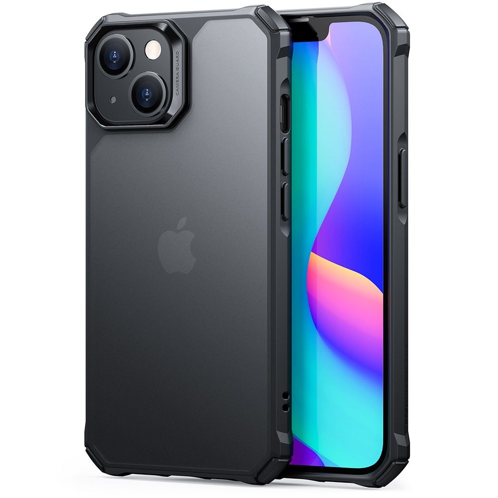 iPhone 14 Plus Telefontok - ESR áttetsző/fekete ütésálló tok