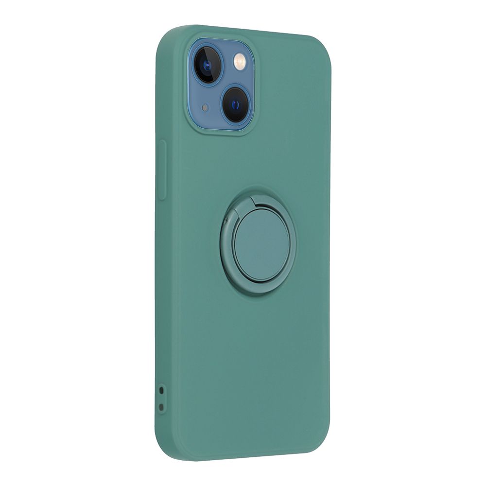 iPhone 14 Plus Telefontok - Forcell Silicone Ring zöld tok kitámasztóval