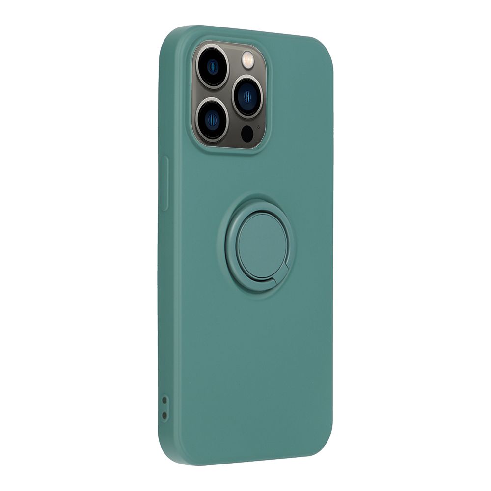 iPhone 14 Pro Telefontok - Forcell Silicone Ring zöld tok kitámasztóval