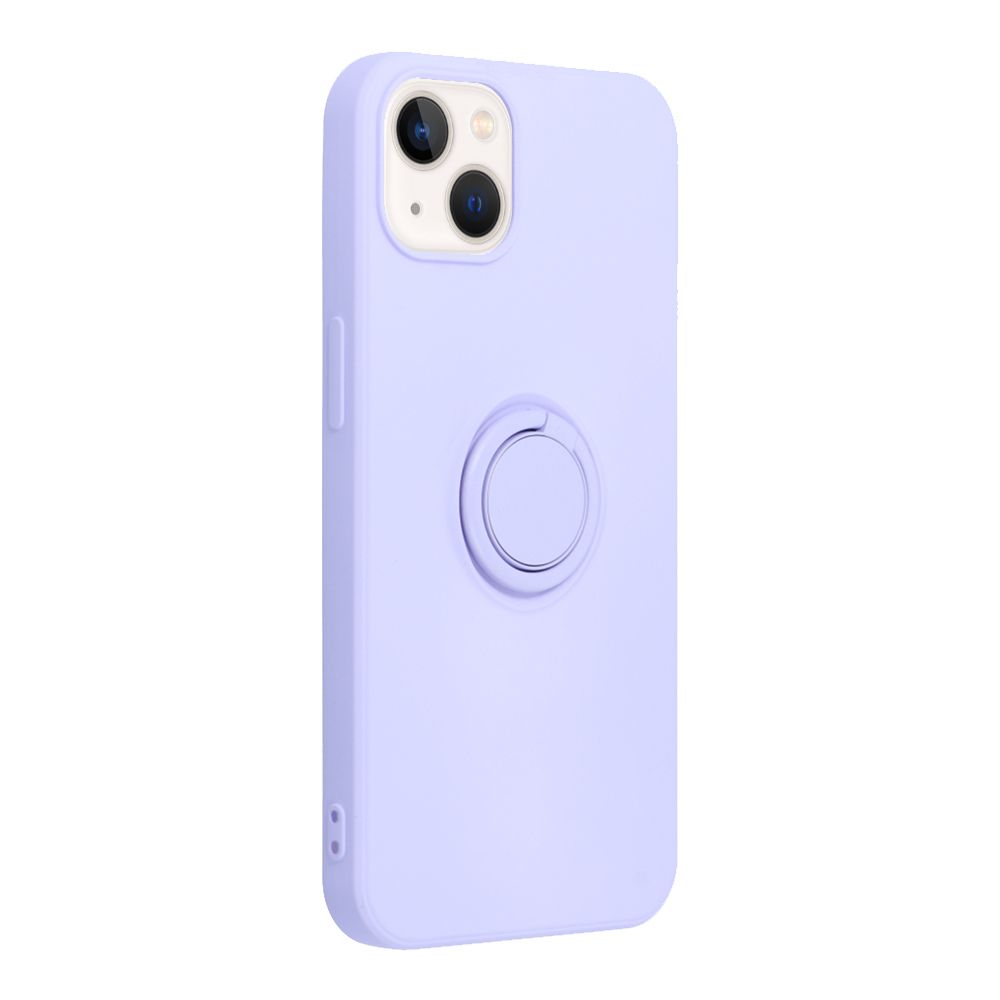 iPhone 14 Telefontok - Forcell Silicone Ring lila tok kitámasztóval