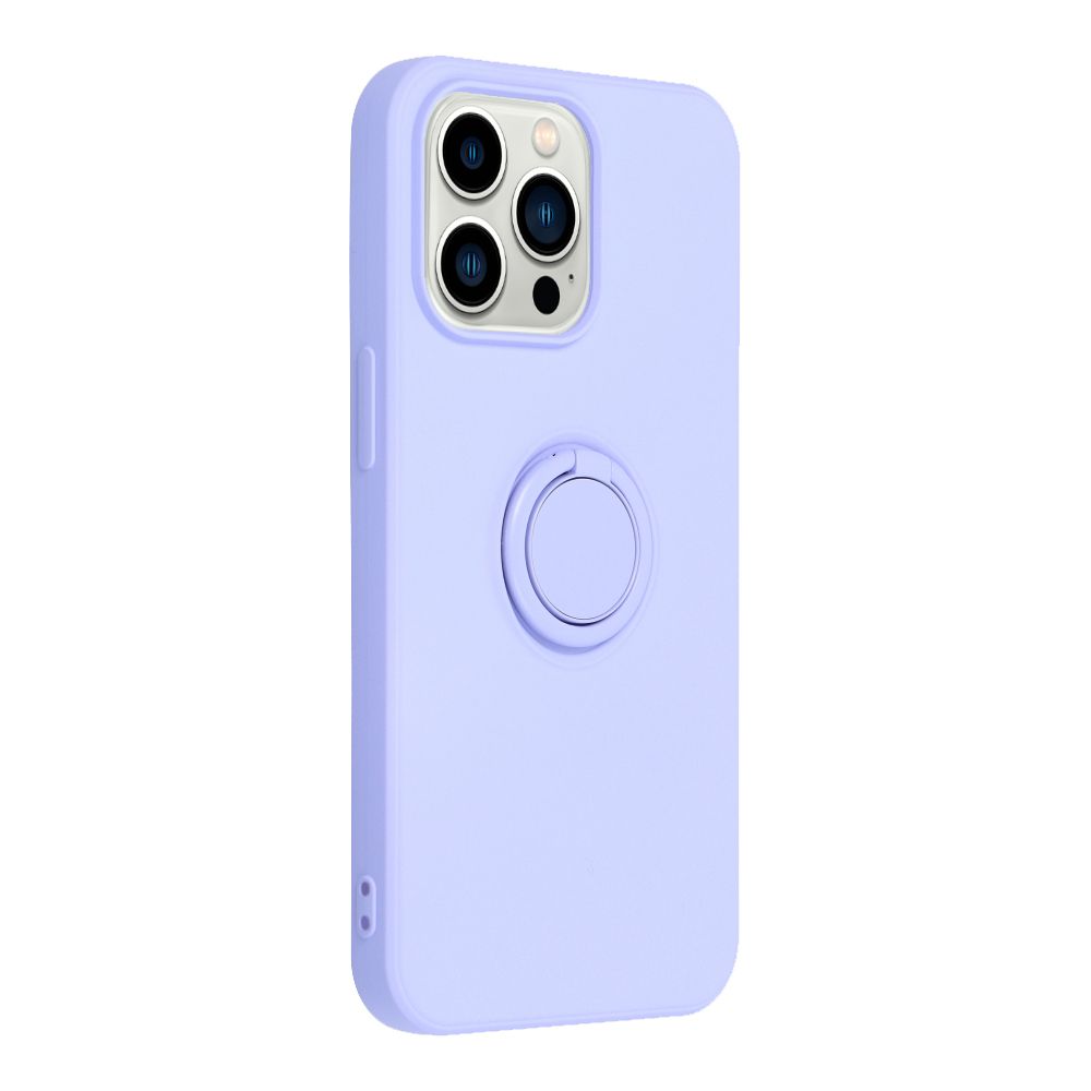 iPhone 14 Pro Max Telefontok - Forcell Silicone Ring lila tok kitámasztóval
