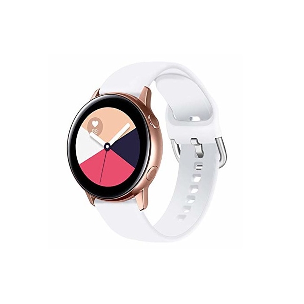 Okosóra szilikon szíj - Samsung Galaxy Watch Active 2 (20mm) - fehér szilikon szíj