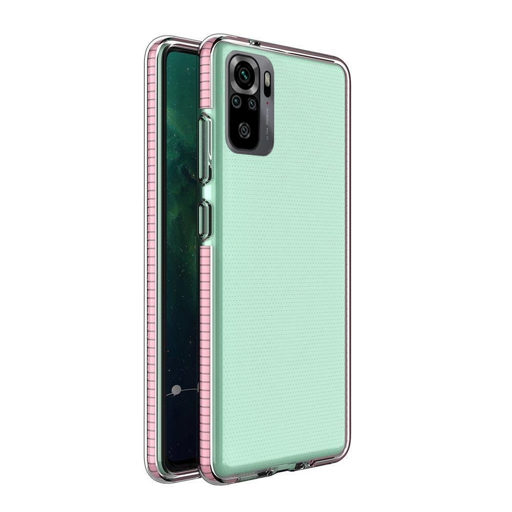 Telefontok Xiaomi Poco M5s - Spring átlátszó tok, pink kerettel